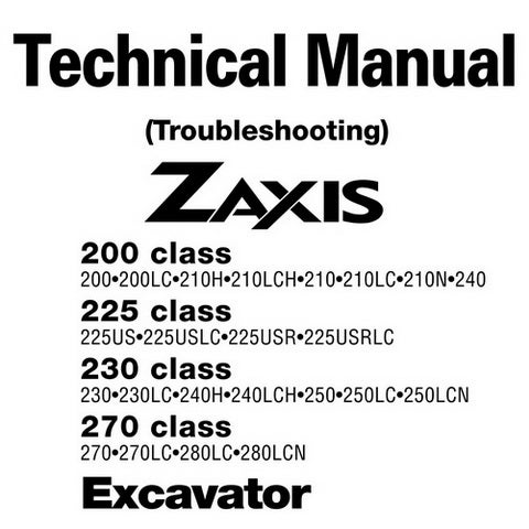 download HITACHI ZAXIS 200 225 230 270 Excavator able workshop manual