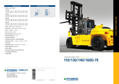 download Hyundai 110D 7E 130D 7E 140D 7E 160D 7E Forklift Truck able workshop manual