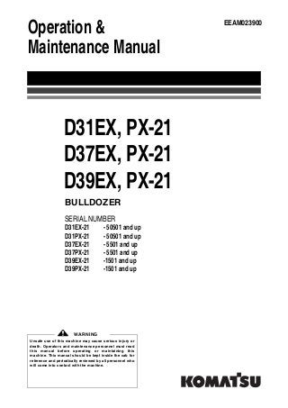 download Komatsu D37EX 22 Bulldozer able workshop manual