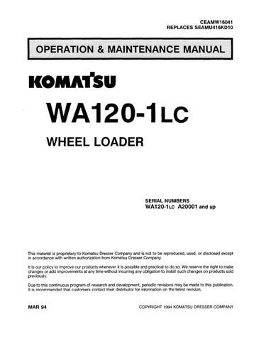 download Komatsu WA120 3 wheel loader able workshop manual